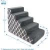 imageBest Pet Supplies Foam Pet Steps Cover for Small Dogs and Cats Portable Ramp Stairs for Couch Sofa and High Bed Climbing Cover Only  Brown Lattice 5Step Cover OnlyGray Lattice