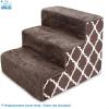 imageBest Pet Supplies Foam Pet Steps Cover for Small Dogs and Cats Portable Ramp Stairs for Couch Sofa and High Bed Climbing Cover Only  Brown Lattice 5Step Cover OnlyBrown Lattice Print