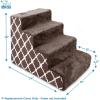 imageBest Pet Supplies Foam Pet Steps Cover for Small Dogs and Cats Portable Ramp Stairs for Couch Sofa and High Bed Climbing Cover Only  Brown Lattice 5Step Cover OnlyBrown Lattice Print
