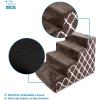 imageBest Pet Supplies Foam Pet Steps Cover for Small Dogs and Cats Portable Ramp Stairs for Couch Sofa and High Bed Climbing Cover Only  Brown Lattice 5Step Cover OnlyBrown Lattice Print