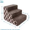 imageBest Pet Supplies Foam Pet Steps Cover for Small Dogs and Cats Portable Ramp Stairs for Couch Sofa and High Bed Climbing Cover Only  Brown Lattice 5Step Cover OnlyBrown Lattice Print