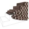 imageBest Pet Supplies Foam Pet Steps Cover for Small Dogs and Cats Portable Ramp Stairs for Couch Sofa and High Bed Climbing Cover Only  Brown Lattice 5Step Cover OnlyBrown Lattice Print