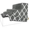 imageBest Pet Supplies Foam Pet Steps Cover for Small Dogs and Cats Portable Ramp Stairs for Couch Sofa and High Bed Climbing Cover Only  Ash Gray Linen 3Step Cover OnlyGray Lattice