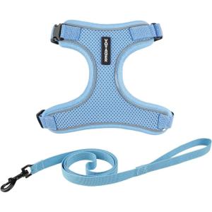 imageVoyager Escape Proof Cat Harness and Leash Set with Reflective Stitching Neoprene Handle 5ft  Supports Small Medium and Large Cats Kittens for Walking by Best Pet Supplies  Black TrimLime XSBaby Blue 327