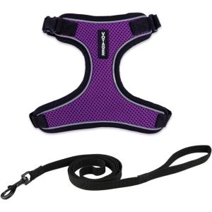 imageVoyager Escape Proof Cat Harness and Leash Set with Reflective Stitching Neoprene Handle 5ft  Supports Small Medium and Large Cats Kittens for Walking by Best Pet Supplies  Black TrimLime XSBlack TrimPurple 327