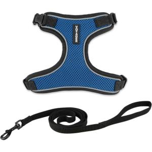 imageVoyager Escape Proof Cat Harness and Leash Set with Reflective Stitching Neoprene Handle 5ft  Supports Small Medium and Large Cats Kittens for Walking by Best Pet Supplies  Black TrimLime XSBlack TrimRoyal Blue 327