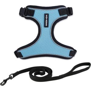imageVoyager Escape Proof Cat Harness and Leash Set with Reflective Stitching Neoprene Handle 5ft  Supports Small Medium and Large Cats Kittens for Walking by Best Pet Supplies  Black TrimLime XSBlack TrimBaby Blue 327