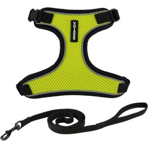 imageVoyager Escape Proof Cat Harness and Leash Set with Reflective Stitching Neoprene Handle 5ft  Supports Small Medium and Large Cats Kittens for Walking by Best Pet Supplies  Black TrimLime XSBlack TrimLime 327
