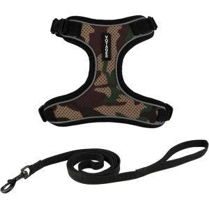 imageVoyager Escape Proof Cat Harness and Leash Set with Reflective Stitching Neoprene Handle 5ft  Supports Small Medium and Large Cats Kittens for Walking by Best Pet Supplies  Black TrimLime XSArmy 327