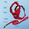 imageVoyager Escape Proof Cat Harness and Leash Set with Reflective Stitching Neoprene Handle 5ft  Supports Small Medium and Large Cats Kittens for Walking by Best Pet Supplies  Black XXSHarness Leash Set Red
