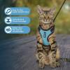 imageVoyager Escape Proof Cat Harness and Leash Set with Reflective Stitching Neoprene Handle 5ft  Supports Small Medium and Large Cats Kittens for Walking by Best Pet Supplies  Black XXSBlack TrimBaby Blue 327