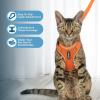 imageVoyager Escape Proof Cat Harness and Leash Set with Reflective Stitching Neoprene Handle 5ft  Supports Small Medium and Large Cats Kittens for Walking by Best Pet Supplies  Black XXSOrange 327