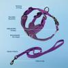 imageVoyager Escape Proof Cat Harness and Leash Set with Reflective Stitching Neoprene Handle 5ft  Supports Small Medium and Large Cats Kittens for Walking by Best Pet Supplies  Black XXSPurple 327