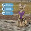 imageVoyager Escape Proof Cat Harness and Leash Set with Reflective Stitching Neoprene Handle 5ft  Supports Small Medium and Large Cats Kittens for Walking by Best Pet Supplies  Black XXSPurple 327