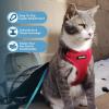 imageVoyager Escape Proof Cat Harness and Leash Set with Reflective Stitching Neoprene Handle 5ft  Supports Small Medium and Large Cats Kittens for Walking by Best Pet Supplies  Black XXSHarness Leash Set Red