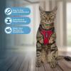 imageVoyager Stepin Lock Adjustable Cat Harness w Cat Leash Combo Set with Neoprene Handle 5ft  Supports Small Medium and Large Breed Cats by Best Pet Supplies  Red XSBlack TrimRed 327