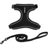 imageVoyager Escape Proof Cat Harness and Leash Set with Reflective Stitching Neoprene Handle 5ft  Supports Small Medium and Large Cats Kittens for Walking by Best Pet Supplies  Black XXSBlack 327