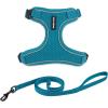 imageVoyager Stepin Lock Adjustable Cat Harness w Cat Leash Combo Set with Neoprene Handle 5ft  Supports Small Medium and Large Breed Cats by Best Pet Supplies  Red XSTurquoise 327