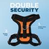 imageVoyager Stepin Lock Adjustable Cat Harness w Cat Leash Combo Set with Neoprene Handle 5ft  Supports Small Medium and Large Breed Cats by Best Pet Supplies  Orange XSHarness Leash Set OrangeBlack Trim