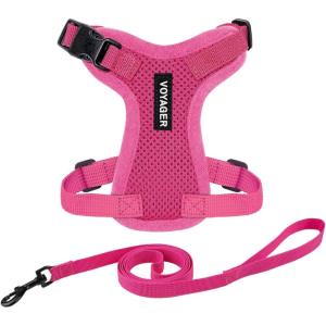 imageVoyager Stepin Lock Pet Harness  All Weather Mesh Adjustable Step in Harness for Cats by Best Pet Supplies  Pink XXSHarness Leash Set Fuchsia