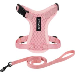 imageVoyager Stepin Lock Pet Harness  All Weather Mesh Adjustable Step in Harness for Cats by Best Pet Supplies  Pink XXSHarness Leash Set Pink