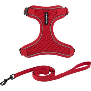 imageVoyager Stepin Lock Pet Harness  All Weather Mesh Adjustable Step in Harness for Cats by Best Pet Supplies  Pink XXSRed 327