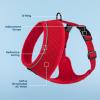 imageBest Pet Supplies Voyager Adjustable Dog Vest Harness Breathable No Pull Harness for Small Medium Large Dogs Heavy Duty Harness Easy Stepin Reflective Stripes  Lavender M Chest 1721quot220 Style Red