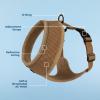 imageBest Pet Supplies Voyager Adjustable Dog Vest Harness Breathable No Pull Harness for Small Medium Large Dogs Heavy Duty Harness Easy Stepin Reflective Stripes  Lavender M Chest 1721quot220 Style Beige