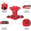 imageVoyager Freestyle 4in1 Dog Harness  Patent Pending Adjustable Webbing Harness with Removable Padding for Small to Large Dogs by Best Pet supplies  Fuchsia LRed