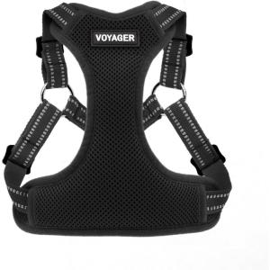 imageBest Pet Supplies Voyager Adjustable Dog Vest Harness Breathable No Pull Harness for Small Medium Large Dogs Heavy Duty Harness Easy Stepin Reflective Stripes  Lavender M Chest 1721quotHarness Black