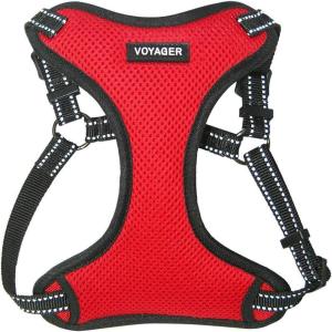imageBest Pet Supplies Voyager Adjustable Dog Vest Harness Breathable No Pull Harness for Small Medium Large Dogs Heavy Duty Harness Easy Stepin Reflective Stripes  Lavender M Chest 1721quotHarness Red