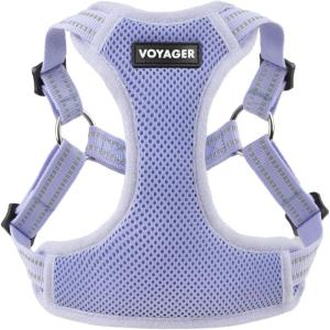 imageBest Pet Supplies Voyager Adjustable Dog Vest Harness Breathable No Pull Harness for Small Medium Large Dogs Heavy Duty Harness Easy Stepin Reflective Stripes  Lavender M Chest 1721quotHarness Lavender