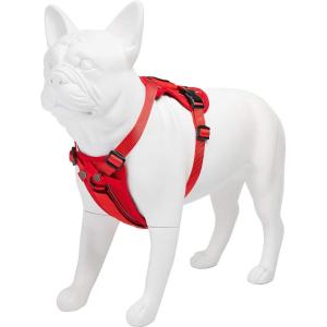 imageVoyager Freestyle 4in1 Dog Harness  Patent Pending Adjustable Webbing Harness with Removable Padding for Small to Large Dogs by Best Pet supplies  Fuchsia LRed