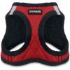 imageBest Pet Supplies  All Weather MeshPlush Reflective No Pull Harness for Small Medium Dogs Cats  Secure with Hook ampamp Loop Fastener Buckle Double DRings  Red Corduroy MRed Faux Leather