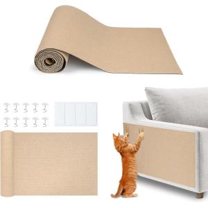 imageBest Pet Supplies Catify Cat Scratcher Fun Interactive Scratchers Claw Safe Furniture Saver Indoor Play Support Natural Cat Behaviors Heavy Duty  GrayBeige 394 x 158