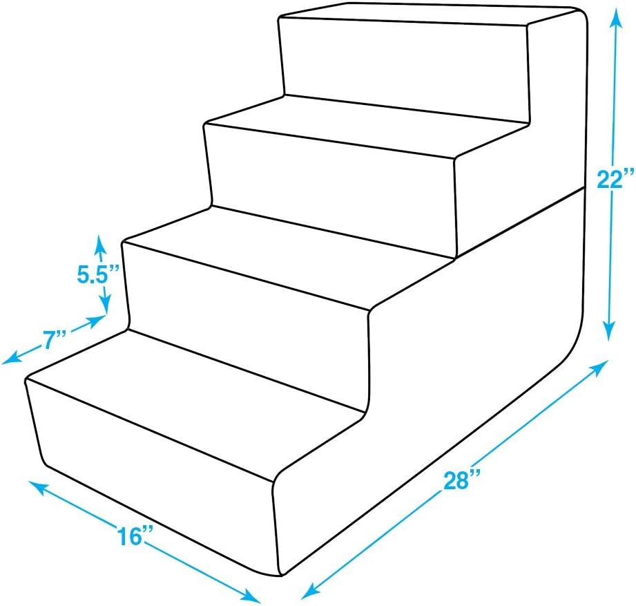 imageBest Pet Supplies Dog Stairs ampamp Steps  Foam Steps for Small Dogs ampamp Cats NonSlip Indoor Balanced Pet Step Support Dog Ramp No Assembly Ash Gray Linen 2Step 12inch HeightGray Lattice Print