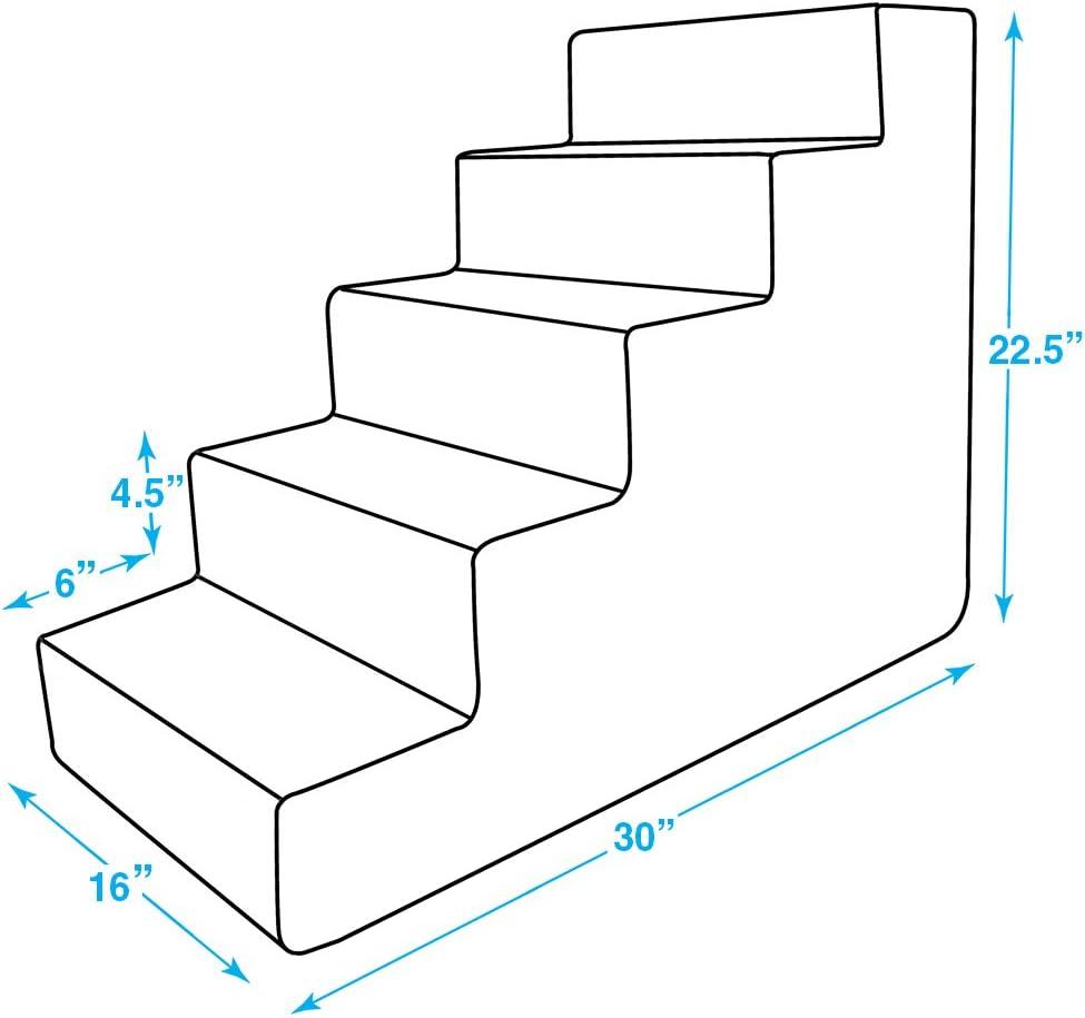 imageBest Pet Supplies Dog Stairs ampamp Steps  Foam Steps for Small Dogs ampamp Cats NonSlip Indoor Balanced Pet Step Support Dog Ramp No Assembly Ash Gray Linen 2Step 12inch HeightLambswool