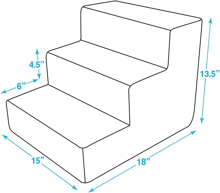 imageBest Pet Supplies Dog Stairs ampamp Steps  Foam Steps for Small Dogs ampamp Cats NonSlip Indoor Balanced Pet Step Support Dog Ramp No Assembly Ash Gray Linen 2Step 12inch HeightGray