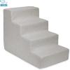 imageBest Pet Supplies Dog Stairs ampamp Steps  Foam Steps for Small Dogs ampamp Cats NonSlip Indoor Balanced Pet Step Support Dog Ramp No Assembly Ash Gray Linen 2Step 12inch HeightSand