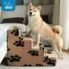 imageBest Pet Supplies Dog Stairs ampamp Steps  Foam Steps for Small Dogs ampamp Cats NonSlip Indoor Balanced Pet Step Support Dog Ramp No Assembly Ash Gray Linen 2Step 12inch HeightPaw Print on Black