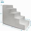 imageBest Pet Supplies Dog Stairs ampamp Steps  Foam Steps for Small Dogs ampamp Cats NonSlip Indoor Balanced Pet Step Support Dog Ramp No Assembly Ash Gray Linen 2Step 12inch HeightSand