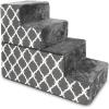 imageBest Pet Supplies Dog Stairs ampamp Steps  Foam Steps for Small Dogs ampamp Cats NonSlip Indoor Balanced Pet Step Support Dog Ramp No Assembly Ash Gray Linen 2Step 12inch HeightGray Lattice Print