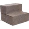 imageBest Pet Supplies Dog Stairs ampamp Steps  Foam Steps for Small Dogs ampamp Cats NonSlip Indoor Balanced Pet Step Support Dog Ramp No Assembly Ash Gray Linen 2Step 12inch HeightBrown Linen