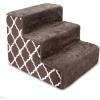imageBest Pet Supplies Dog Stairs ampamp Steps  Foam Steps for Small Dogs ampamp Cats NonSlip Indoor Balanced Pet Step Support Dog Ramp No Assembly Ash Gray Linen 2Step 12inch HeightBrown Lattice Print