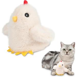 imageCatify by Best Pet Supplies Interactive Cat Toys  Plush MotionActivated ampamp Squeaking Toys with Premium North American Catnip for Indoor Cats ampamp Kittens  Flapping Chick FuchsiaFlapping Chick Beige