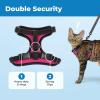 imageVoyager EscapeProof Stepin Lock Cat Harness ampamp 5ft NeopreneHandle Leash Set AllWeather Mesh with Reflective Stitching for Small to Large Cats by Best Pet Supplies Lavender 327 XSBlack TrimFuchsia 327