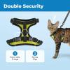 imageVoyager EscapeProof Stepin Lock Cat Harness ampamp 5ft NeopreneHandle Leash Set AllWeather Mesh with Reflective Stitching for Small to Large Cats by Best Pet Supplies Lavender 327 XSBlack TrimLime 327