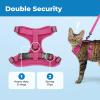 imageVoyager EscapeProof Stepin Lock Cat Harness ampamp 5ft NeopreneHandle Leash Set AllWeather Mesh with Reflective Stitching for Small to Large Cats by Best Pet Supplies Lavender 327 XSFuchsia 327