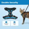 imageVoyager EscapeProof Stepin Lock Cat Harness ampamp 5ft NeopreneHandle Leash Set AllWeather Mesh with Reflective Stitching for Small to Large Cats by Best Pet Supplies Lavender 327 XSBlack TrimTurquoise 327