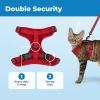 imageVoyager EscapeProof Stepin Lock Cat Harness ampamp 5ft NeopreneHandle Leash Set AllWeather Mesh with Reflective Stitching for Small to Large Cats by Best Pet Supplies Lavender 327 XSRed 327